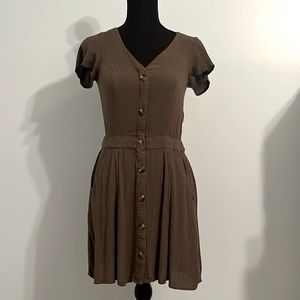 XS American Eagle Olive Button Dress